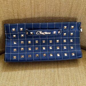 Carmen Steffens studded clutch dark blue CSteffens